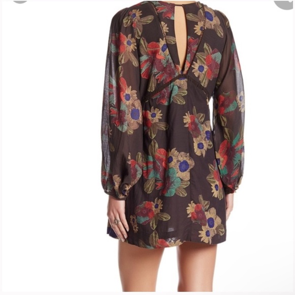 Free People Strawberry Fields Mini Floral Tunic Dress Size Small Petite - Picture 3 of 17